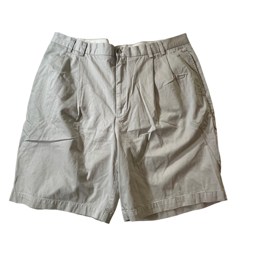 Turnbury‎ Pleated Golf Shorts Khaki Beige Cotton Blend Size 40